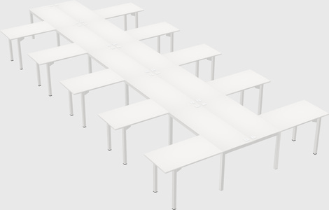 Shared l-shaped desk