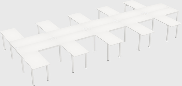 Shared l-shaped desk