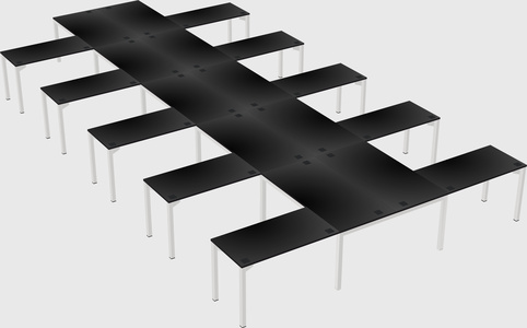Shared l-shaped desk