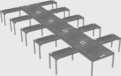 Shared l-shaped desk