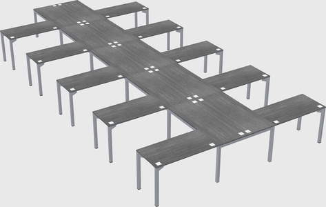 Shared l-shaped desk
