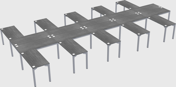 Shared l-shaped desk