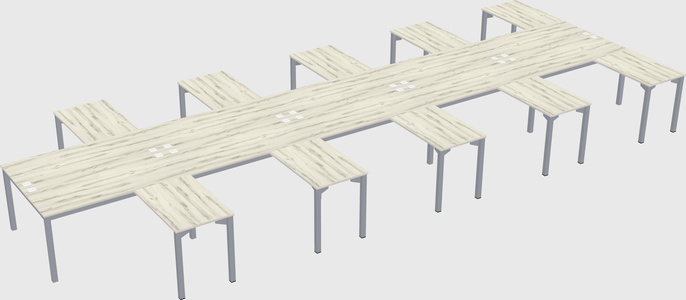 Shared l-shaped desk