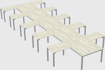 Shared l-shaped desk