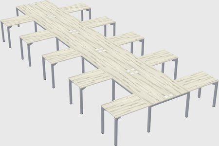 Shared l-shaped desk