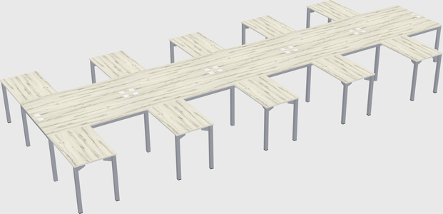 Shared l-shaped desk