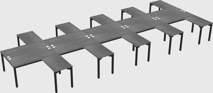 Shared l-shaped desk