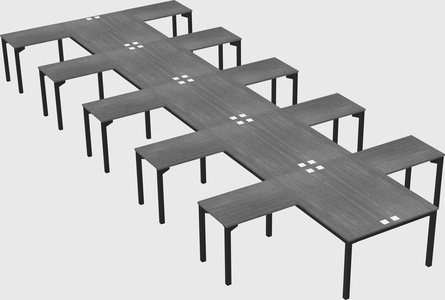 Shared l-shaped desk