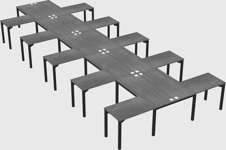 Shared l-shaped desk