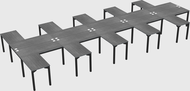 Shared l-shaped desk