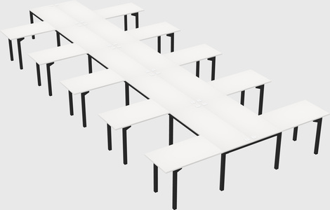 Shared l-shaped desk