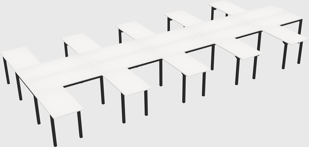 Shared l-shaped desk