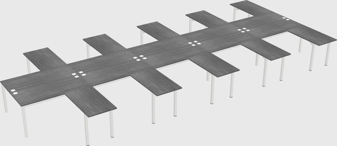 Shared l-shaped desk