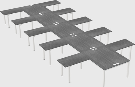 Shared l-shaped desk
