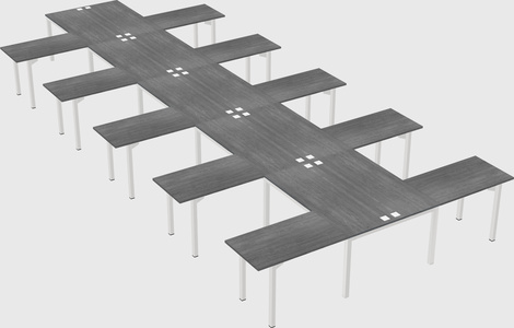Shared l-shaped desk