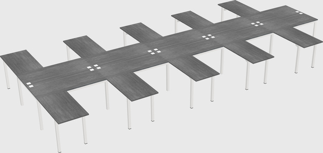 Shared l-shaped desk