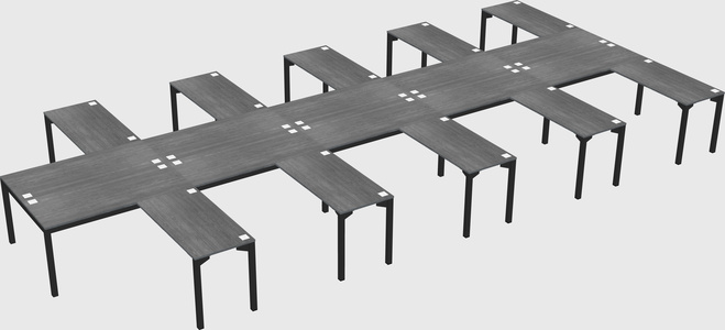 Shared l-shaped desk