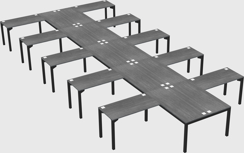 Shared l-shaped desk