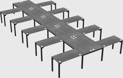 Shared l-shaped desk