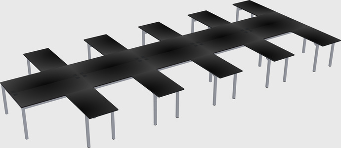 Shared l-shaped desk