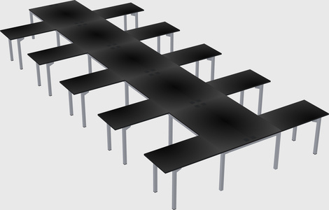 Shared l-shaped desk