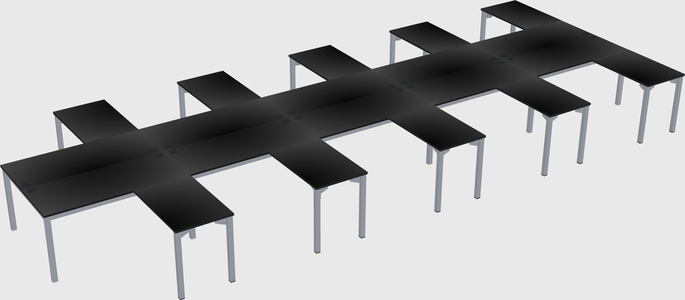 Shared l-shaped desk