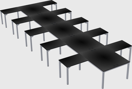 Shared l-shaped desk