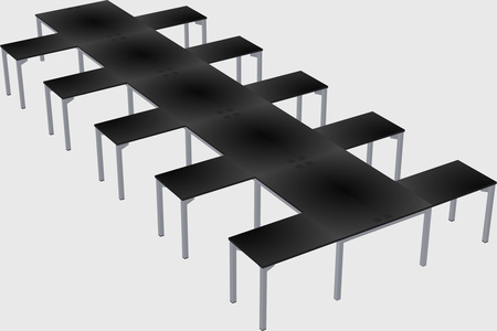 Shared l-shaped desk