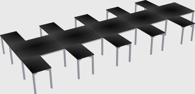 Shared l-shaped desk