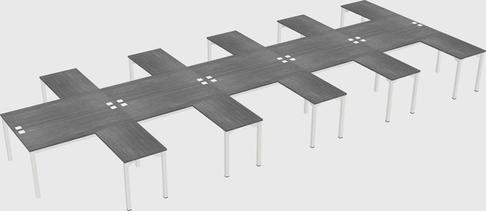 Shared l-shaped desk