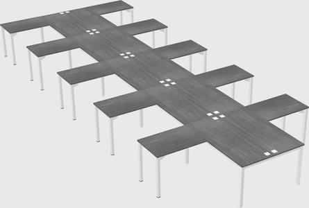 Shared l-shaped desk