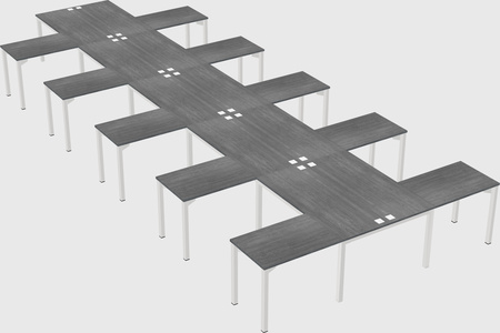 Shared l-shaped desk