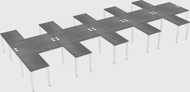 Shared l-shaped desk