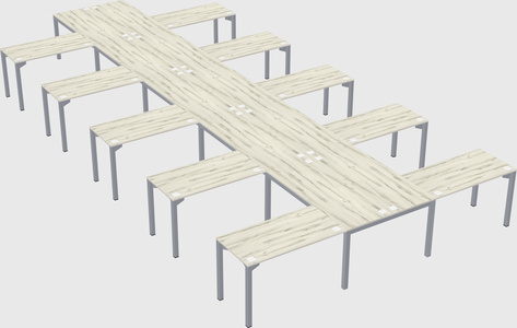 Shared l-shaped desk