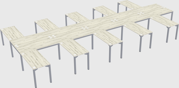 Shared l-shaped desk