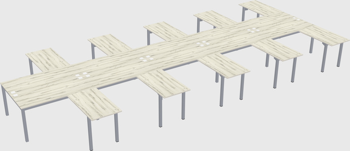 Shared l-shaped desk