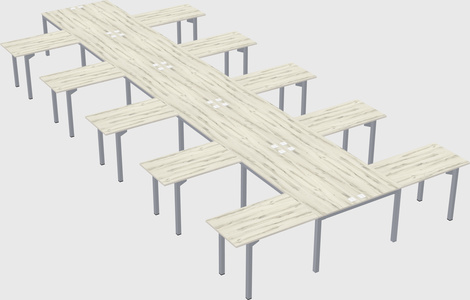 Shared l-shaped desk