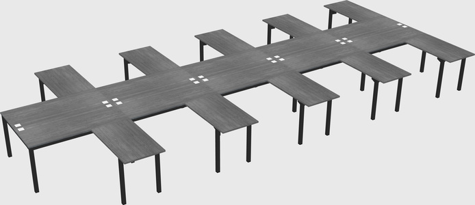 Shared l-shaped desk