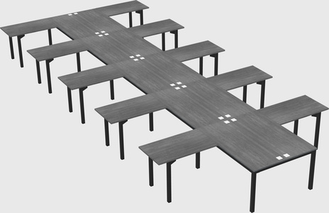Shared l-shaped desk