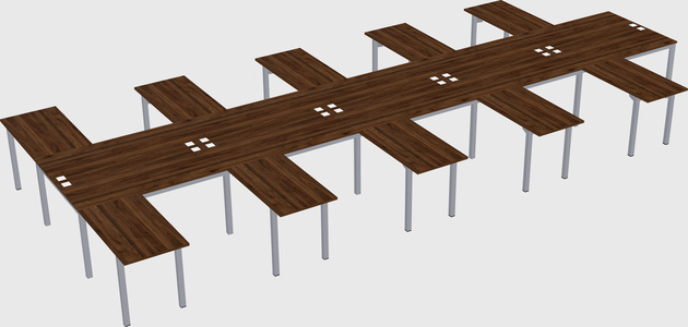 Shared l-shaped desk