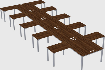 Shared l-shaped desk