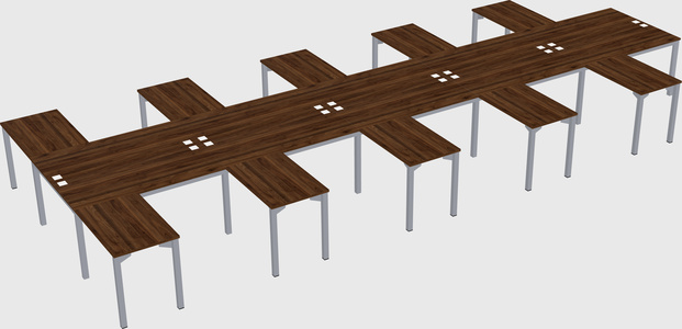 Shared l-shaped desk