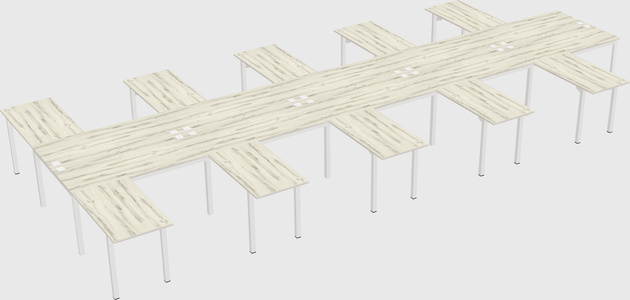 Shared l-shaped desk