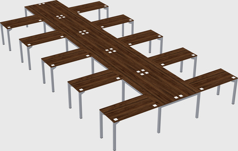 Shared l-shaped desk