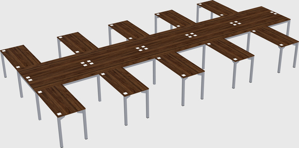 Shared l-shaped desk