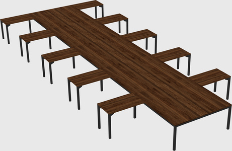 Shared l-shaped desk