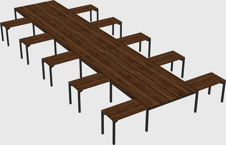 Shared l-shaped desk
