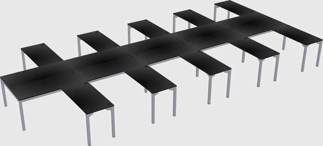 Shared l-shaped desk