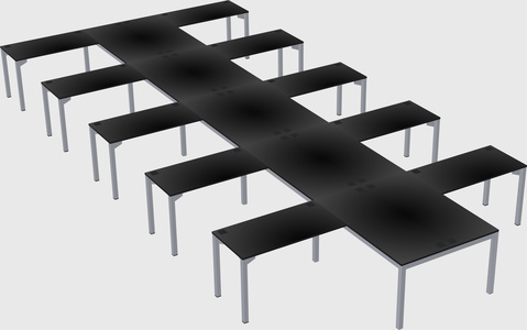Shared l-shaped desk