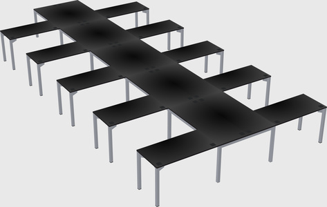 Shared l-shaped desk